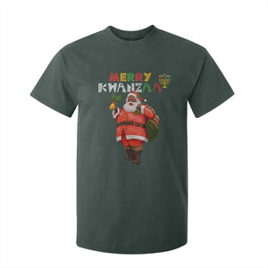 Christmas T Shirt For Kid Merry Kwanzaa African American Santa TS09 Dark Forest Green Printyourwear