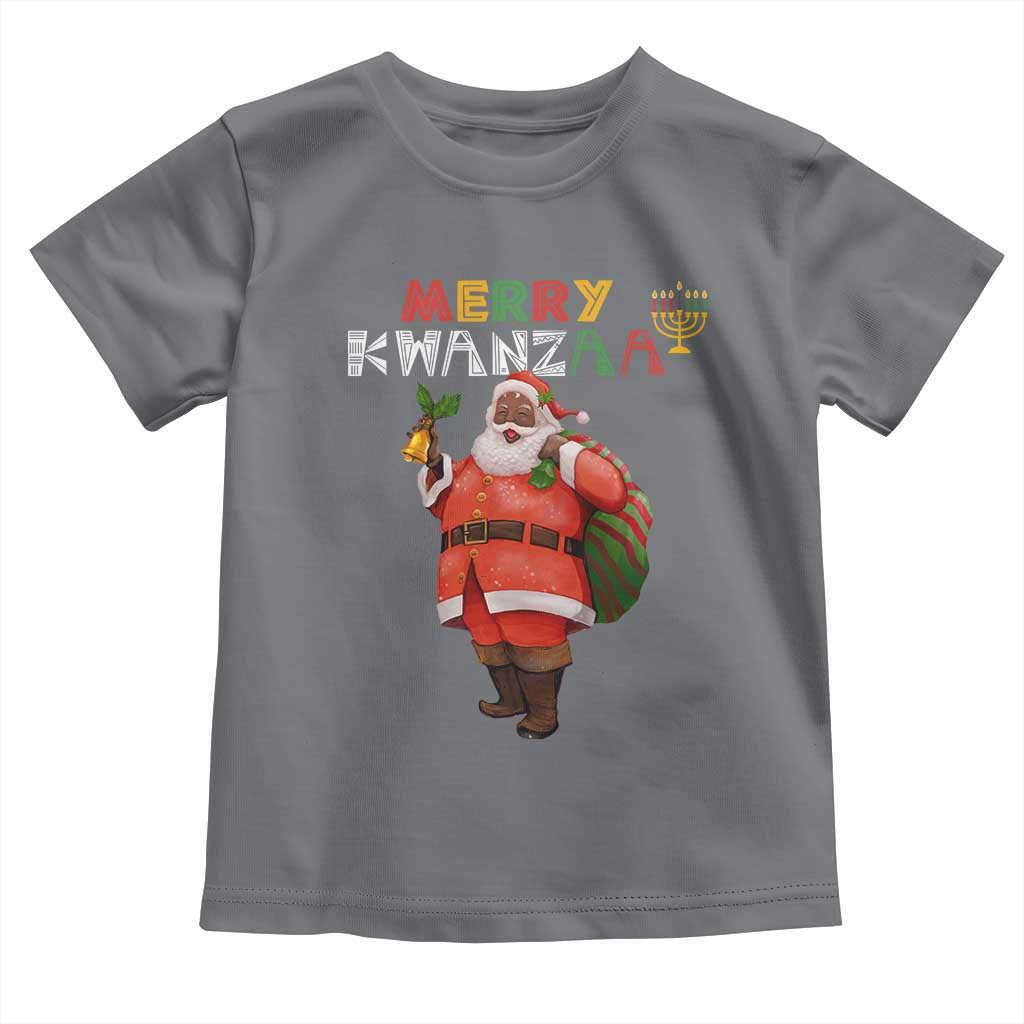 African American Xmas Merry Kwanzaa Santa Toddler T Shirt TS09 Charcoal Print Your Wear