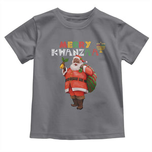 African American Xmas Merry Kwanzaa Santa Toddler T Shirt TS09 Charcoal Print Your Wear