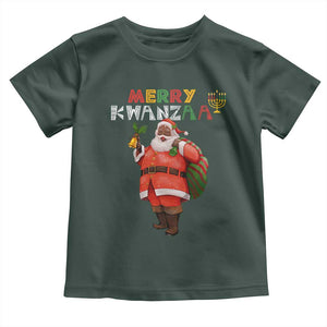 African American Xmas Merry Kwanzaa Santa Toddler T Shirt TS09 Dark Forest Green Print Your Wear