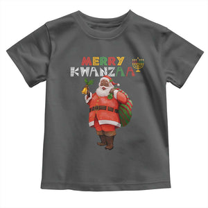 African American Xmas Merry Kwanzaa Santa Toddler T Shirt TS09 Dark Heather Print Your Wear