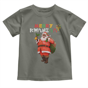 African American Xmas Merry Kwanzaa Santa Toddler T Shirt TS09 Military Green Print Your Wear