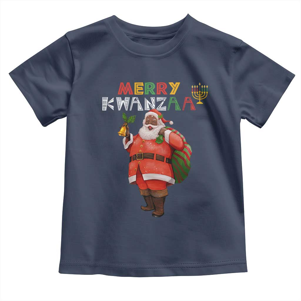 African American Xmas Merry Kwanzaa Santa Toddler T Shirt TS09 Navy Print Your Wear