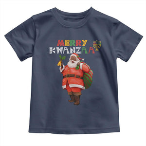 African American Xmas Merry Kwanzaa Santa Toddler T Shirt TS09 Navy Print Your Wear