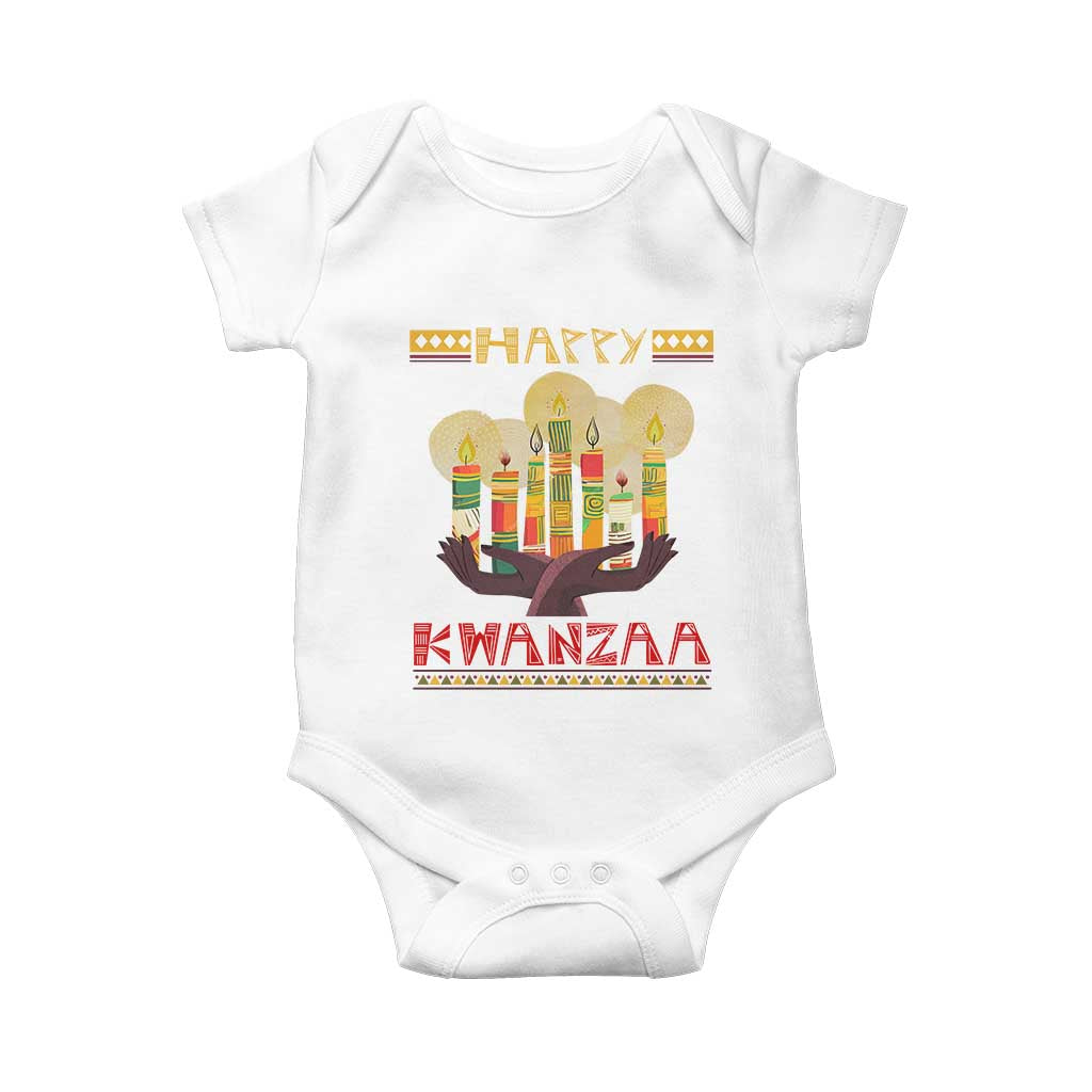African American Xmas Happy Kwanzaa Baby Onesie TS09 White Print Your Wear