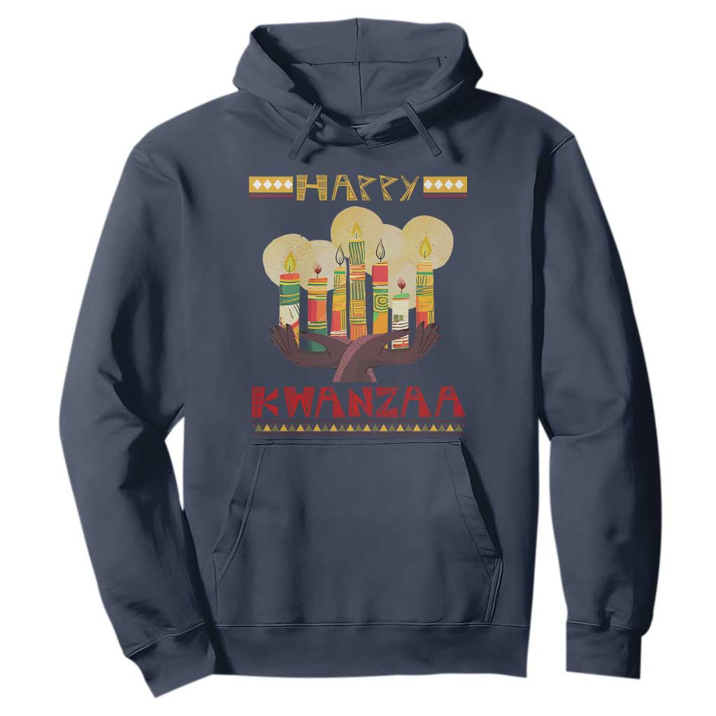Christmas Hoodie Happy Kwanzaa African American Candles TS09 Navy Printyourwear