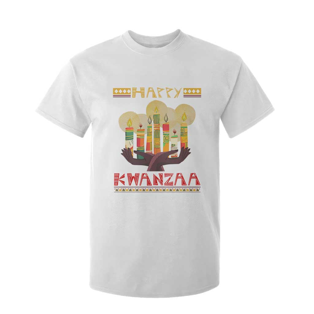 Christmas T Shirt For Kid Happy Kwanzaa African American Candles TS09 White Printyourwear