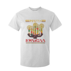 Christmas T Shirt For Kid Happy Kwanzaa African American Candles TS09 White Printyourwear