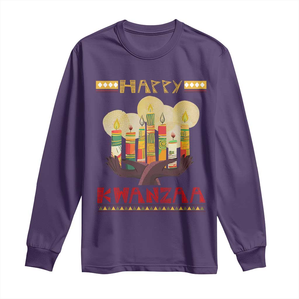 African American Xmas Happy Kwanzaa Long Sleeve Shirt TS09 Purple Print Your Wear