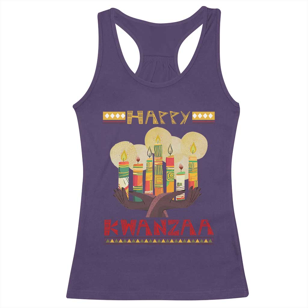 African American Xmas Happy Kwanzaa Racerback Tank Top TS09 Purple Print Your Wear