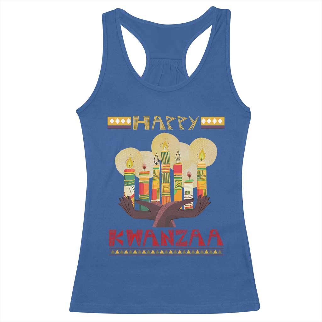 African American Xmas Happy Kwanzaa Racerback Tank Top TS09 Royal Blue Print Your Wear