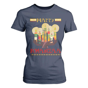 African American Xmas Happy Kwanzaa T Shirt For Women TS09 Navy Print Your Wear