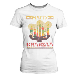 African American Xmas Happy Kwanzaa T Shirt For Women TS09 White Print Your Wear