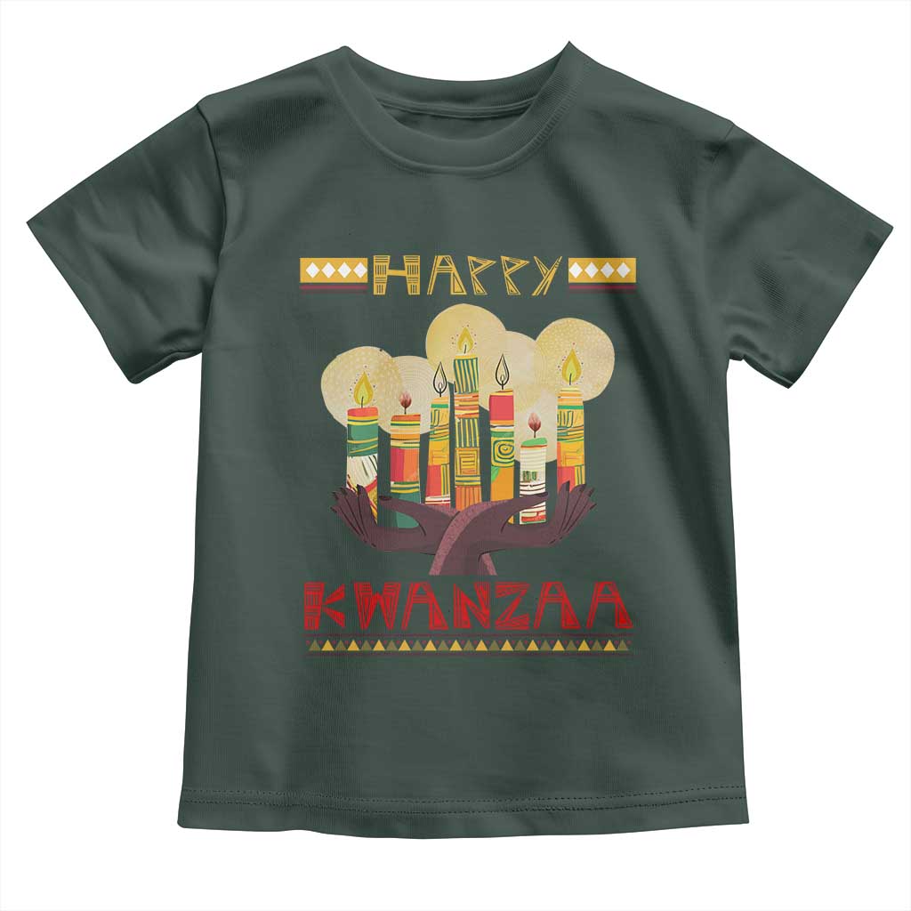 African American Xmas Happy Kwanzaa Toddler T Shirt TS09 Dark Forest Green Print Your Wear