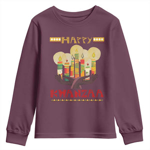 African American Xmas Happy Kwanzaa Youth Sweatshirt TS09 Maroon Print Your Wear