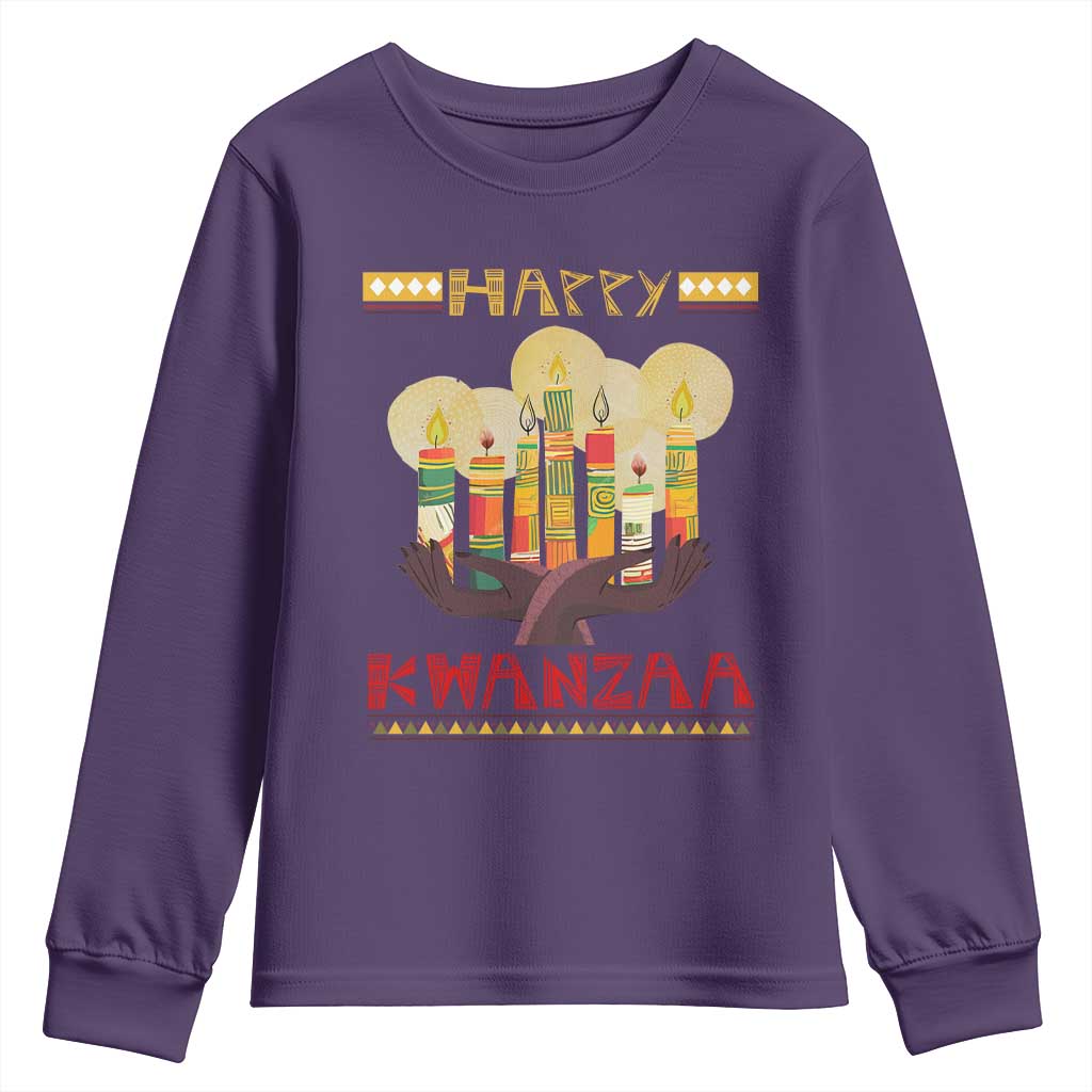 African American Xmas Happy Kwanzaa Youth Sweatshirt TS09 Purple Print Your Wear