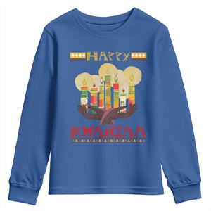African American Xmas Happy Kwanzaa Youth Sweatshirt TS09 Royal Blue Print Your Wear