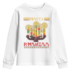 African American Xmas Happy Kwanzaa Youth Sweatshirt TS09 White Print Your Wear