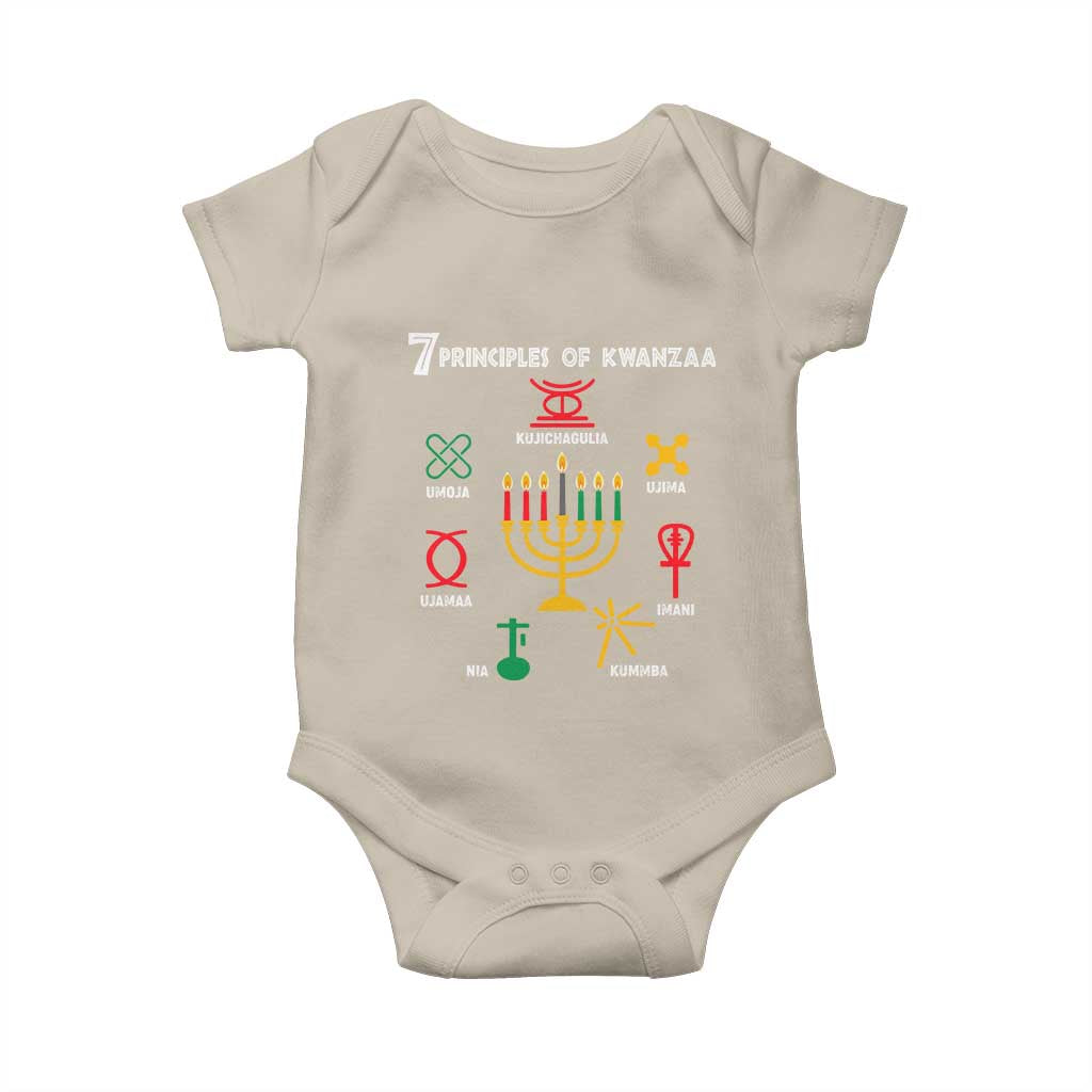 African American Xmas 7 Principles Of Kwanzaa Baby Onesie TS09 Sand Print Your Wear
