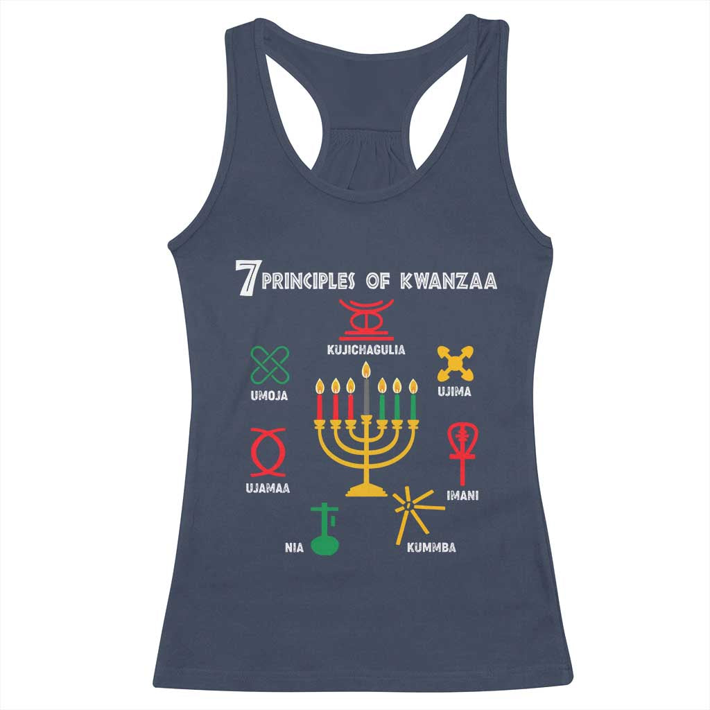 African American Xmas 7 Principles Of Kwanzaa Racerback Tank Top TS09 Navy Print Your Wear