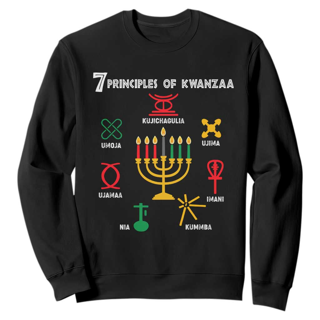 Christmas Sweatshirt 7 Principles Of Kwanzaa African American Festival TS09 Black Printyourwear