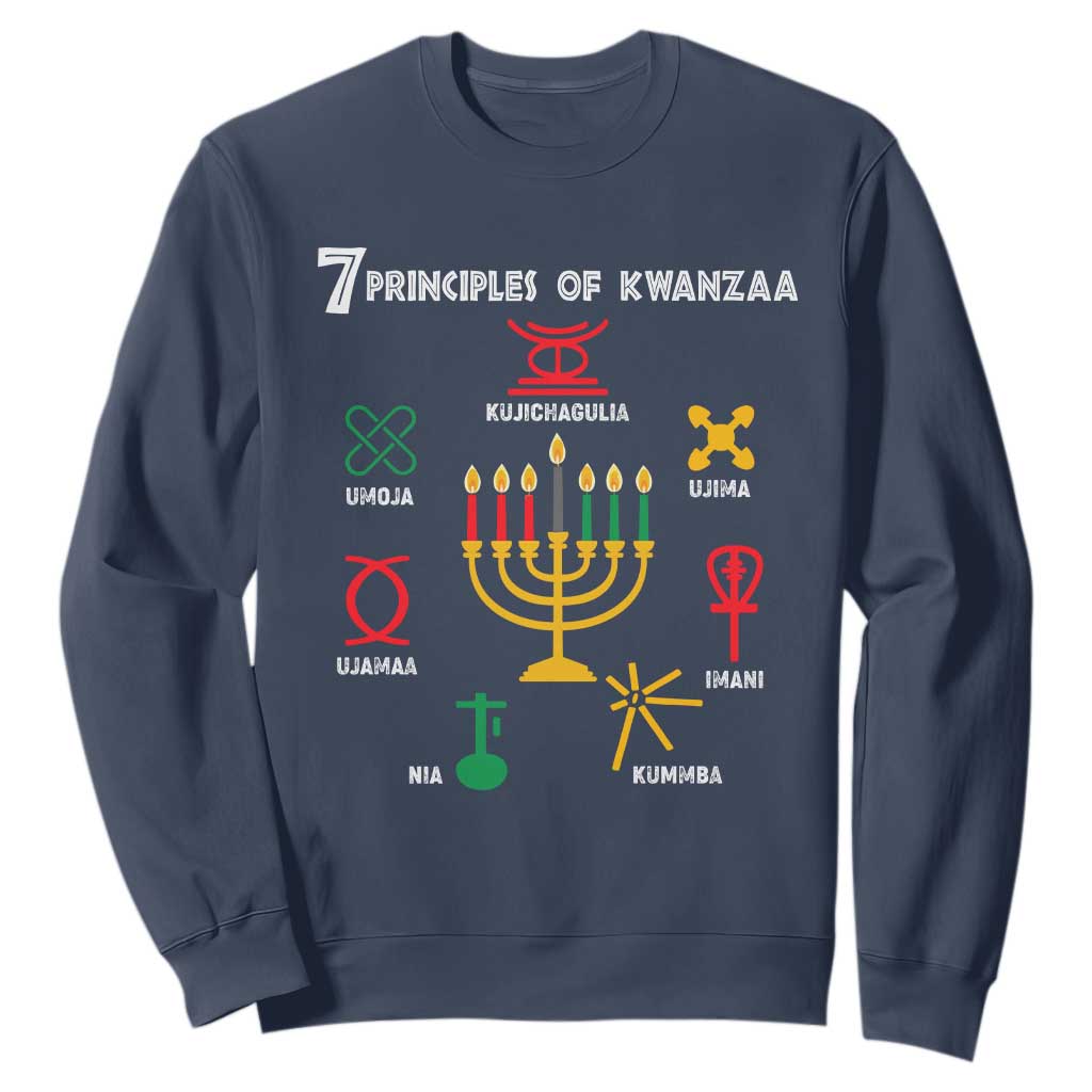 Christmas Sweatshirt 7 Principles Of Kwanzaa African American Festival TS09 Navy Printyourwear