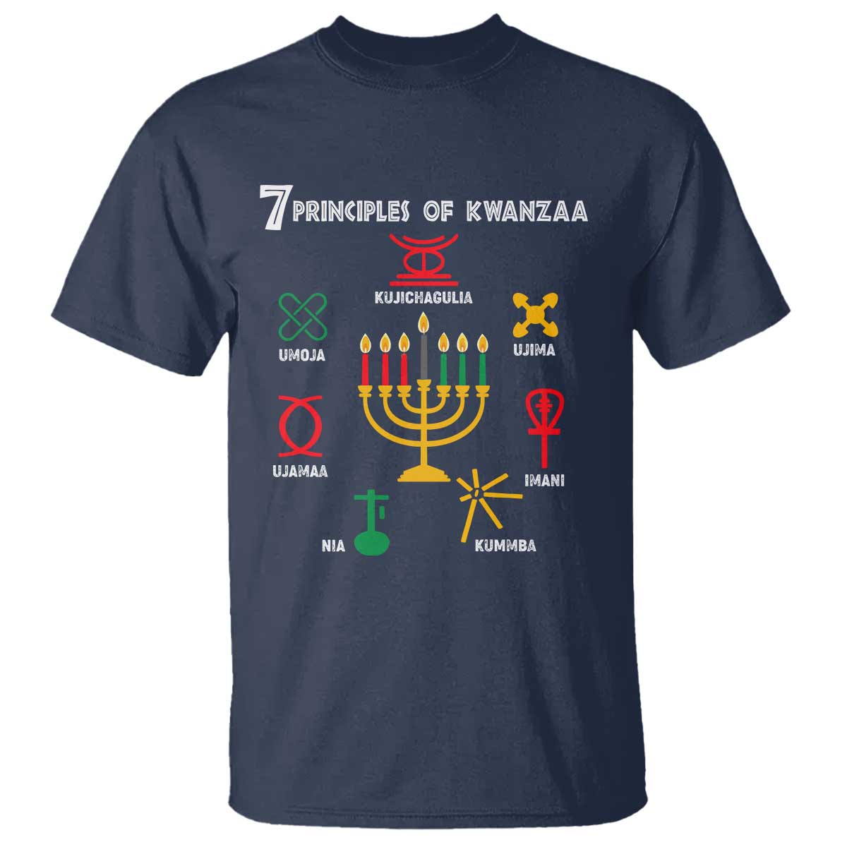 Christmas T Shirt 7 Principles Of Kwanzaa African American Festival TS09 Navy Printyourwear