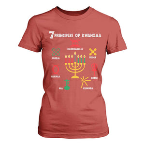 African American Xmas 7 Principles Of Kwanzaa T Shirt For Women TS09 Red Print Your Wear