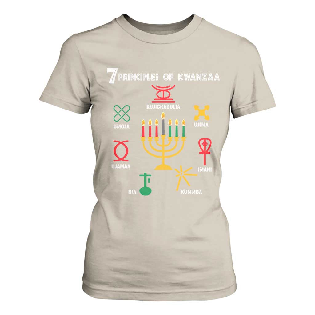 African American Xmas 7 Principles Of Kwanzaa T Shirt For Women TS09 Sand Print Your Wear