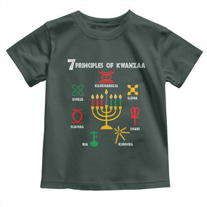 African American Xmas 7 Principles Of Kwanzaa Toddler T Shirt TS09 Dark Forest Green Print Your Wear