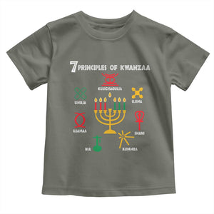 African American Xmas 7 Principles Of Kwanzaa Toddler T Shirt TS09 Military Green Print Your Wear