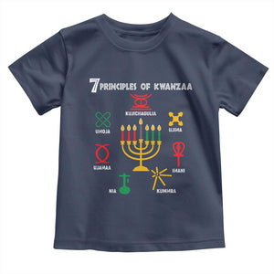 African American Xmas 7 Principles Of Kwanzaa Toddler T Shirt TS09 Navy Print Your Wear