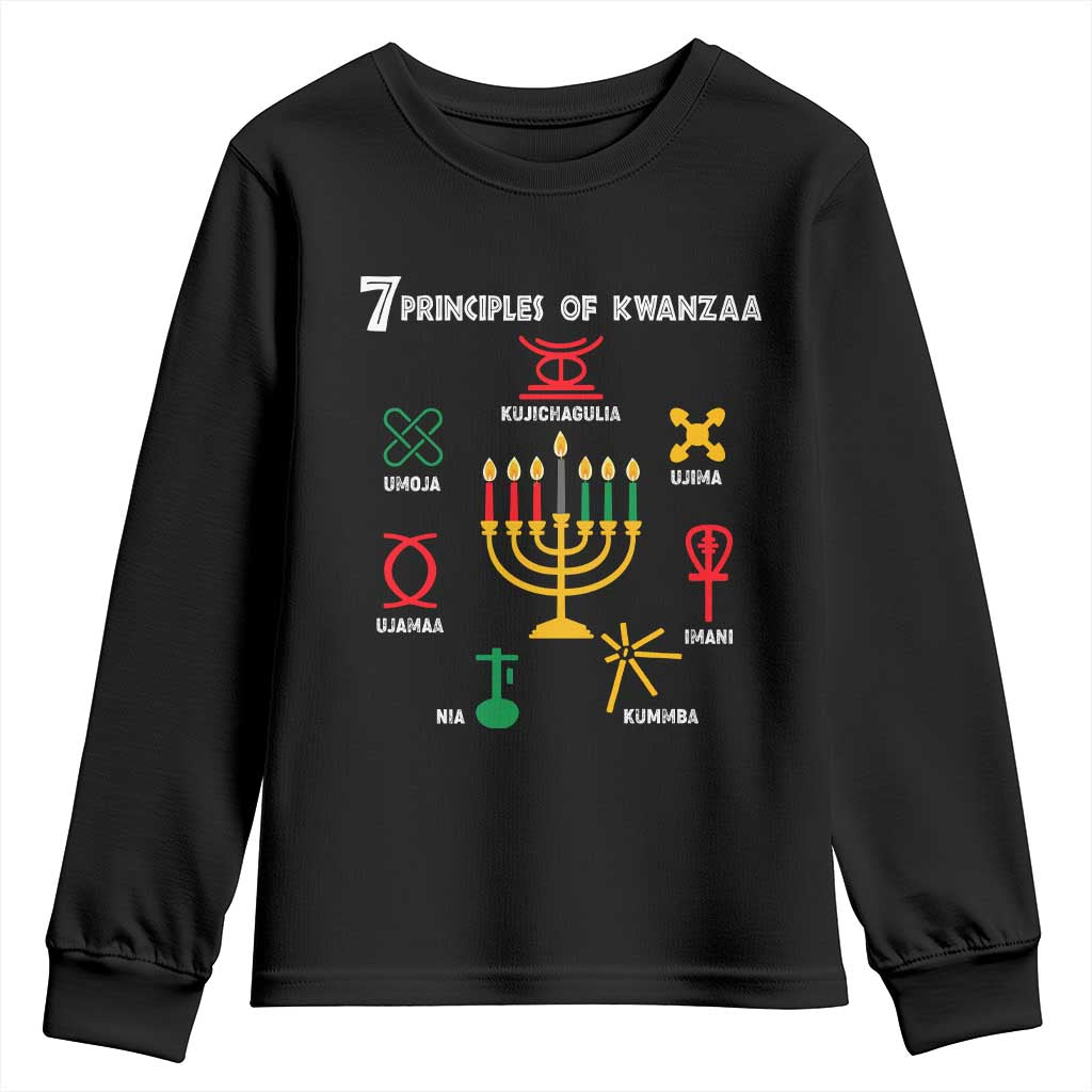 African American Xmas 7 Principles Of Kwanzaa Youth Sweatshirt TS09 Black Print Your Wear