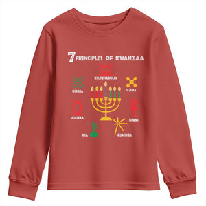 African American Xmas 7 Principles Of Kwanzaa Youth Sweatshirt TS09 Red Print Your Wear
