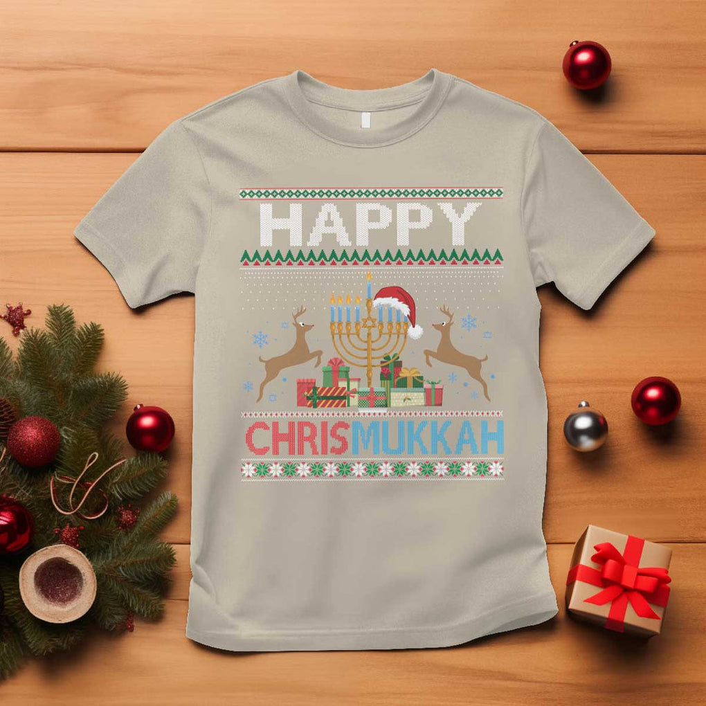 Happy Chrismukkah Funny Jewish Christmas Hanukkah Chanukah T Shirt TS09 Sand Print Your Wear