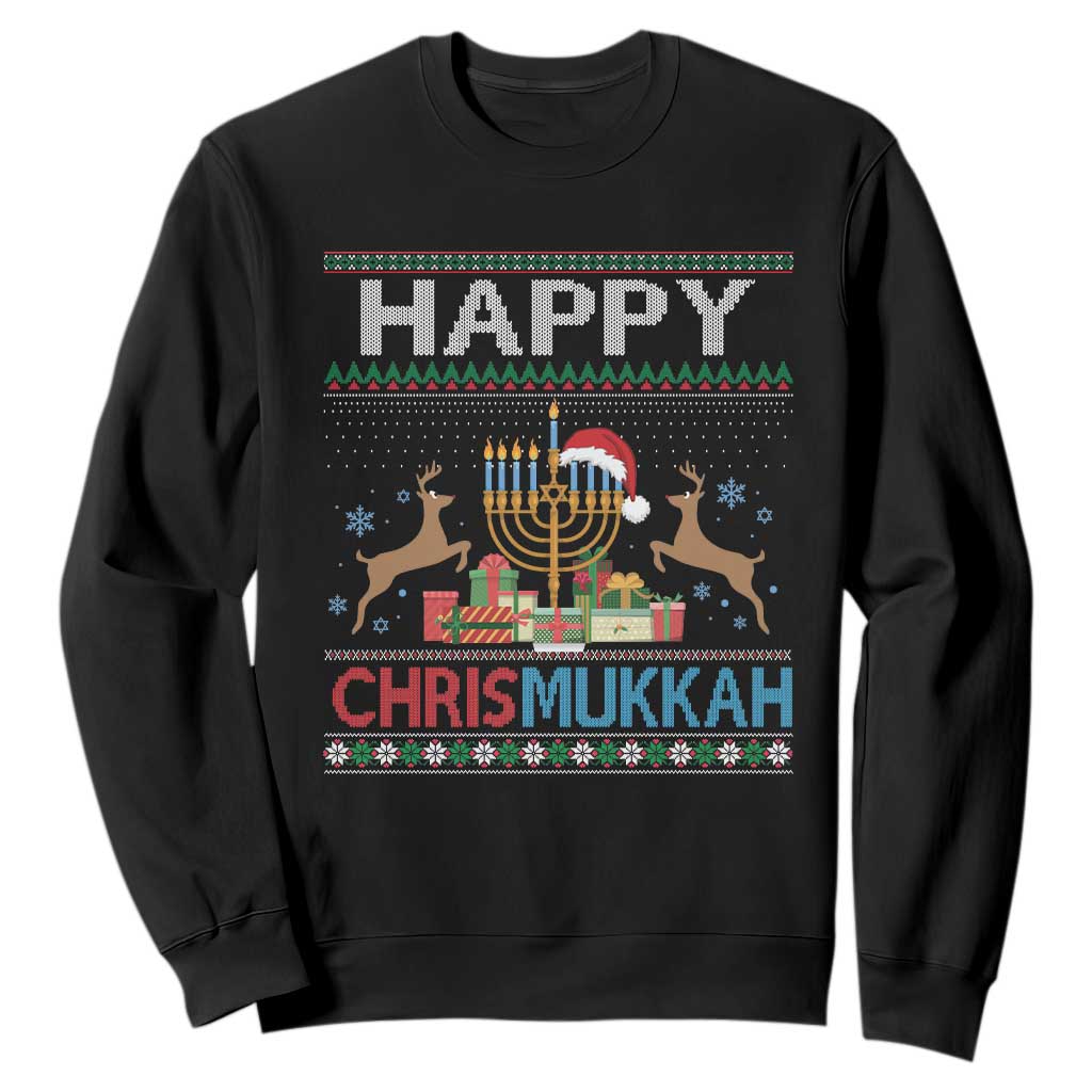 Happy Chrismukkah Funny Jewish Christmas Hanukkah Chanukah Sweatshirt TS09 Black Print Your Wear