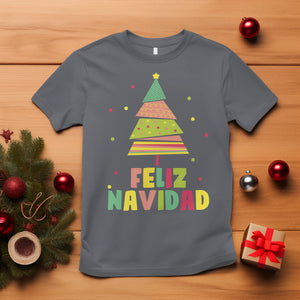 Feliz Navidad Colorful Xmas Tree Spanish Christmas T Shirt TS09 Charcoal Printyourwear