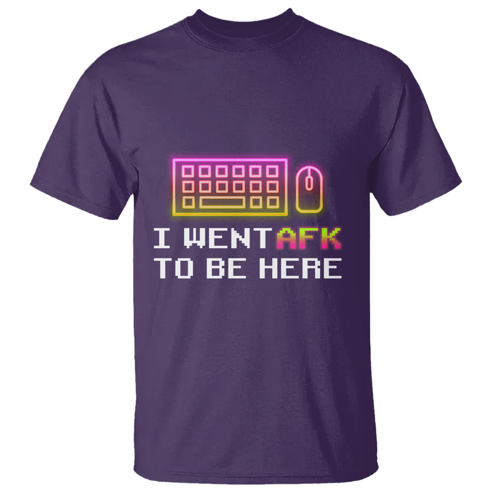 Funny Gamer T Shirt I Went AFK To Be Here But I Want It's Just BRB TS09 Purple Printyourwear