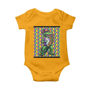 Mardi Gras Funny Alligator Crocodiles Jester Fat Tuesday New Orleans Baby Onesie TS09 Gold Print Your Wear