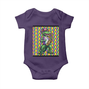 Mardi Gras Funny Alligator Crocodiles Jester Fat Tuesday New Orleans Baby Onesie TS09 Purple Print Your Wear