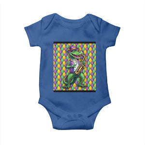 Mardi Gras Funny Alligator Crocodiles Jester Fat Tuesday New Orleans Baby Onesie TS09 Royal Blue Print Your Wear
