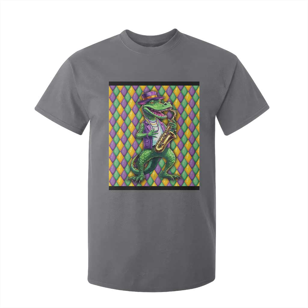 Mardi Gras Funny Alligator Crocodiles Jester Fat Tuesday New Orleans T Shirt For Kid TS09 Charcoal Print Your Wear