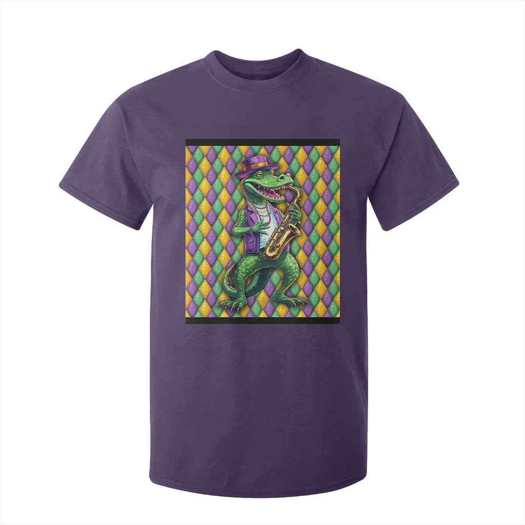 Mardi Gras Funny Alligator Crocodiles Jester Fat Tuesday New Orleans T Shirt For Kid TS09 Purple Print Your Wear