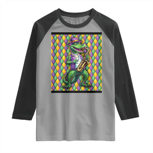 Mardi Gras Funny Alligator Crocodiles Jester Fat Tuesday New Orleans Raglan Shirt TS09 Sport Gray Black Print Your Wear
