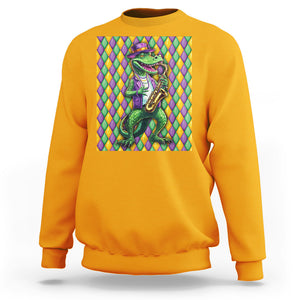 Mardi Gras Funny Alligator Crocodiles Jester Fat Tuesday New Orleans Sweatshirt TS09 Gold Printyourwear