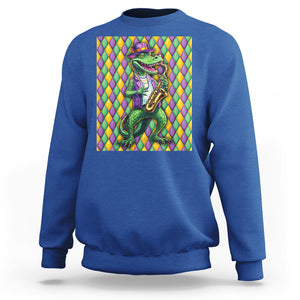 Mardi Gras Funny Alligator Crocodiles Jester Fat Tuesday New Orleans Sweatshirt TS09 Royal Blue Printyourwear