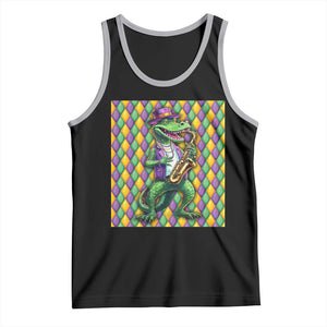 Mardi Gras Funny Alligator Crocodiles Jester Fat Tuesday New Orleans Tank Top TS09 Black Athletic Heather Print Your Wear