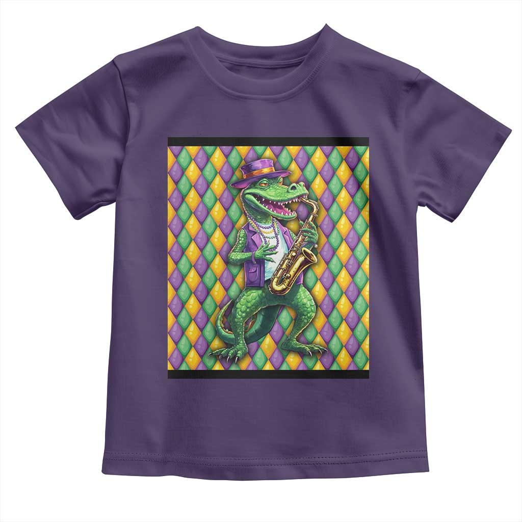 Mardi Gras Funny Alligator Crocodiles Jester Fat Tuesday New Orleans Toddler T Shirt TS09 Purple Print Your Wear