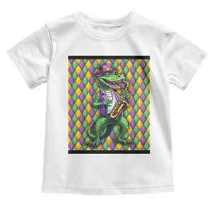Mardi Gras Funny Alligator Crocodiles Jester Fat Tuesday New Orleans Toddler T Shirt TS09 White Print Your Wear