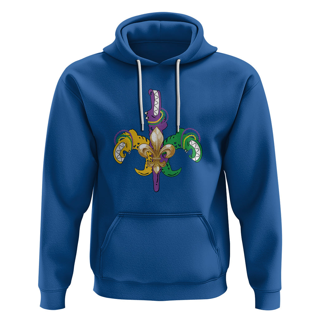 Mardi Gras Alligator Crocodiles Funny Fleur De Lis Hoodie TS09 Royal Blue Printyourwear